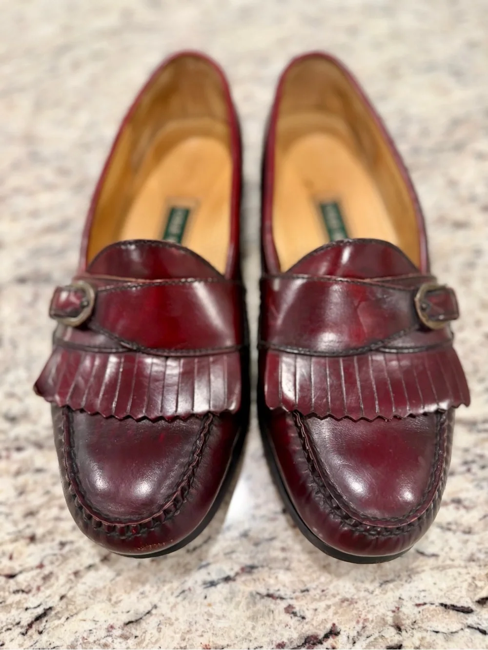 Cole Haan Shoes Men’s Size 10.5 D Burgundy Kiltie Monk Strap Loafers Italy 3516